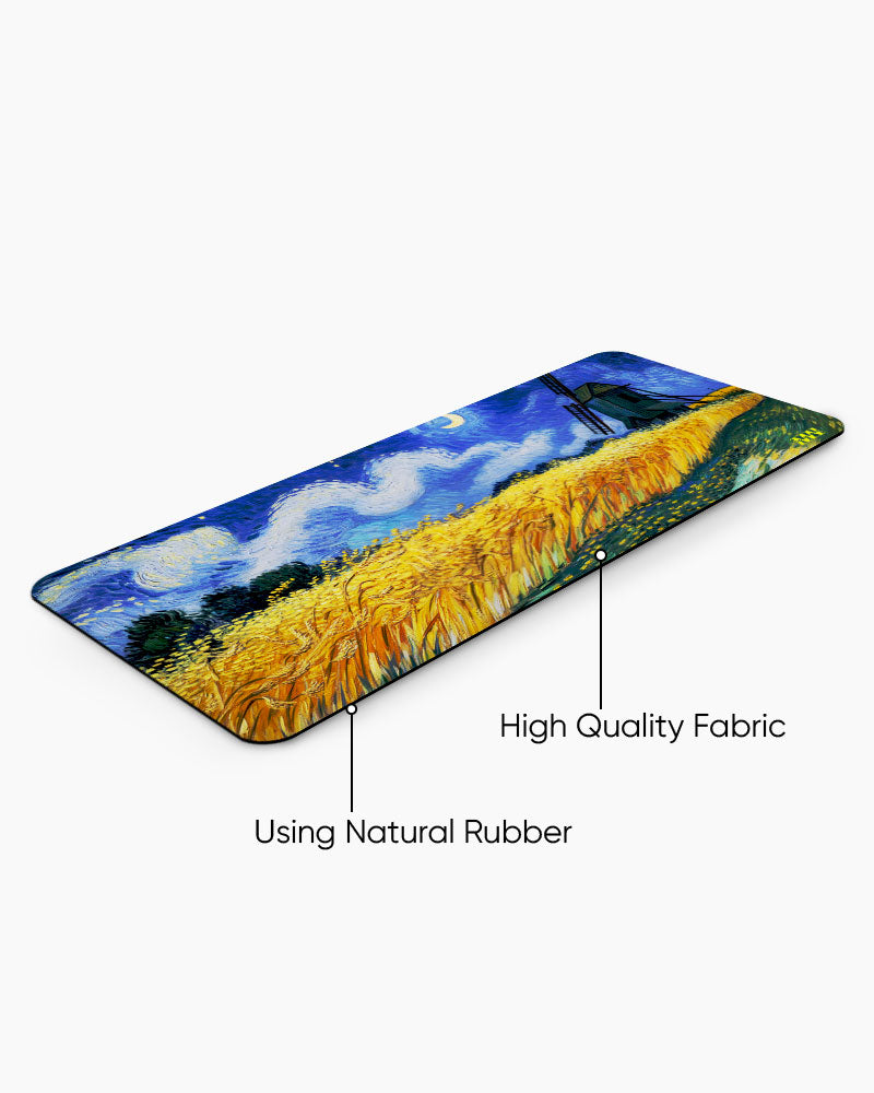 Whispers Beneath the Star-Lit Wheat Deskmat