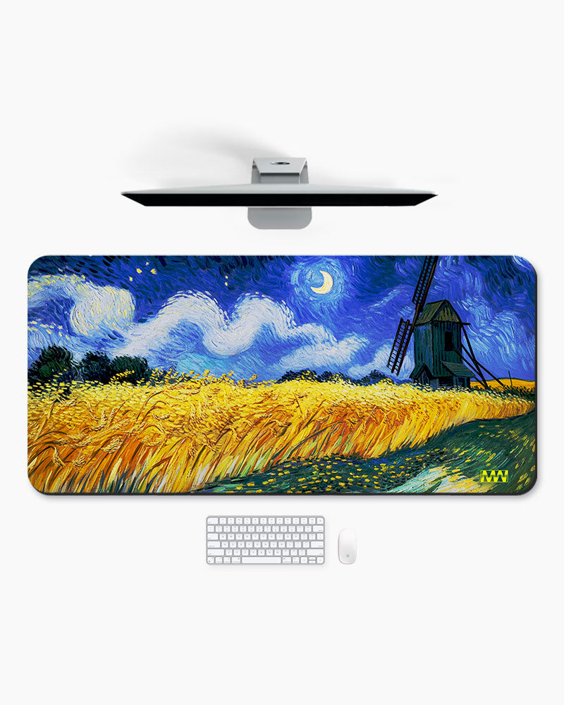 Whispers Beneath the Star-Lit Wheat Deskmat
