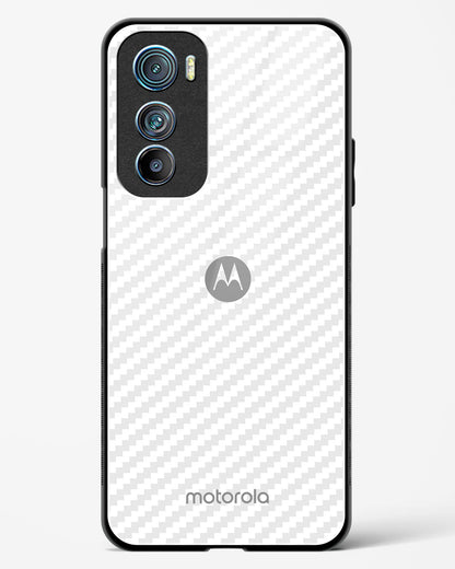 White Carbon Pattern Glass Phone Case-Motorola Edge 30