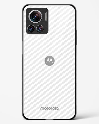 White Carbon Pattern Glass Phone Case-Motorola Edge 30 Ultra