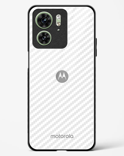 White Carbon Pattern Glass Phone Case-Motorola Edge 40