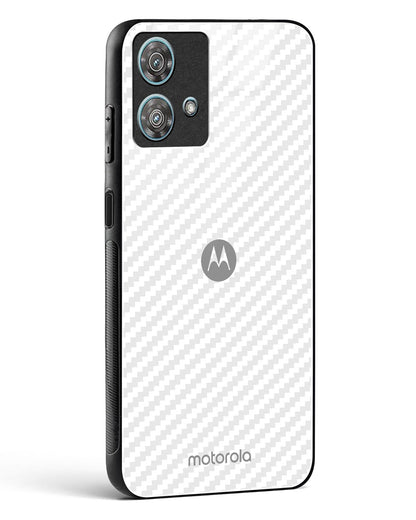 White Carbon Pattern Glass Phone Case-Motorola Edge 40 Neo