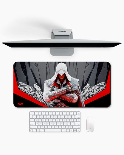 White Cloak Crimson Creed DeskMat