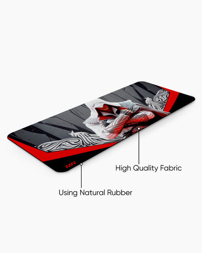 White Cloak Crimson Creed DeskMat