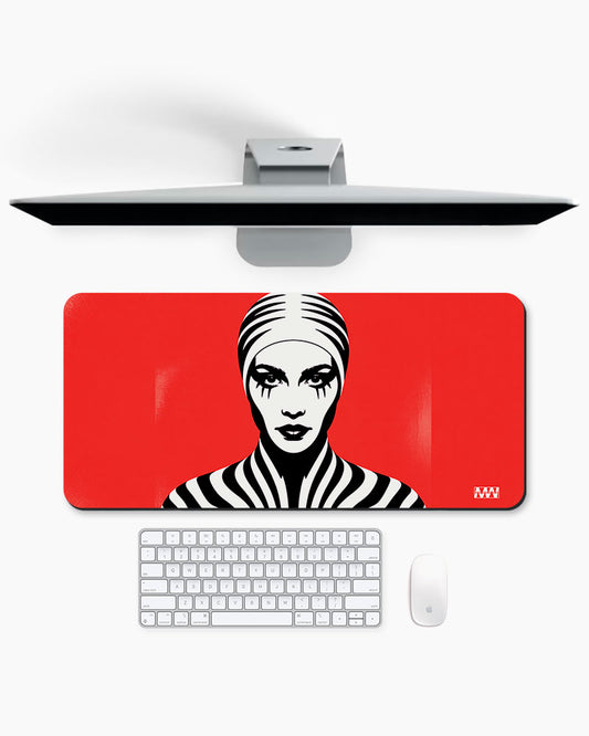 Wild Contrast Red Reign of the Zebra Deskmat