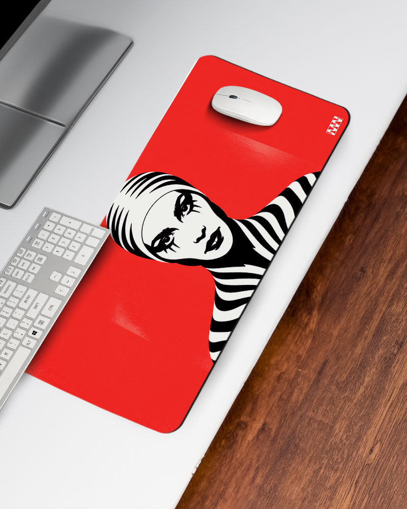 Wild Contrast Red Reign of the Zebra Deskmat