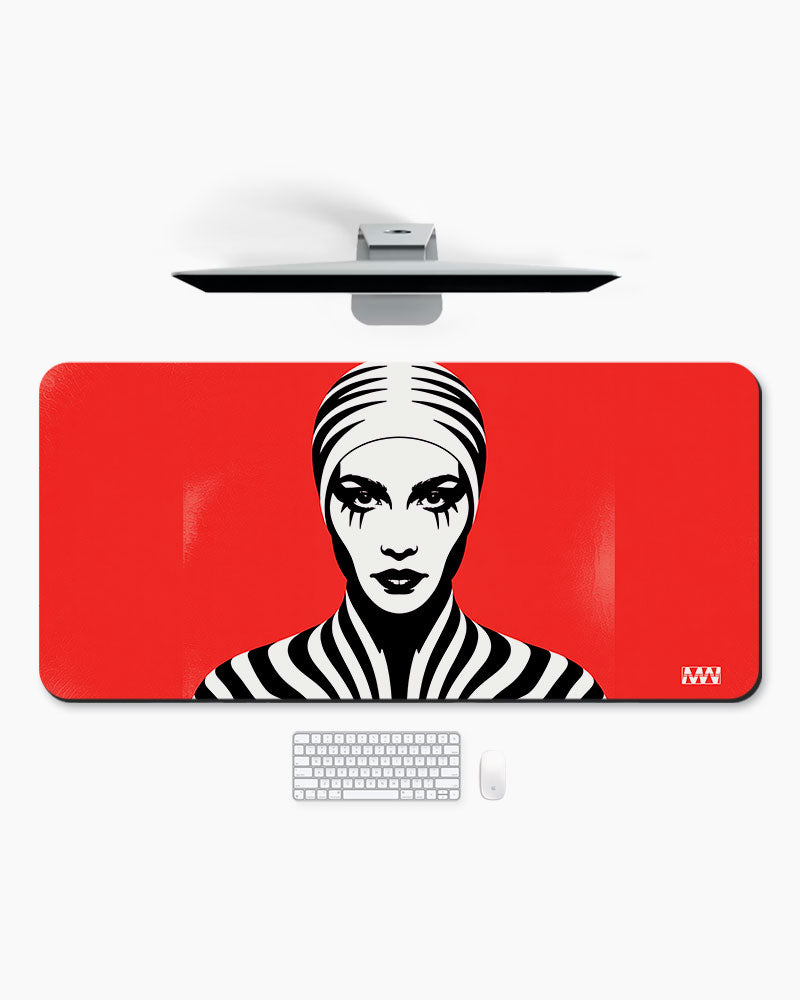 Wild Contrast Red Reign of the Zebra Deskmat