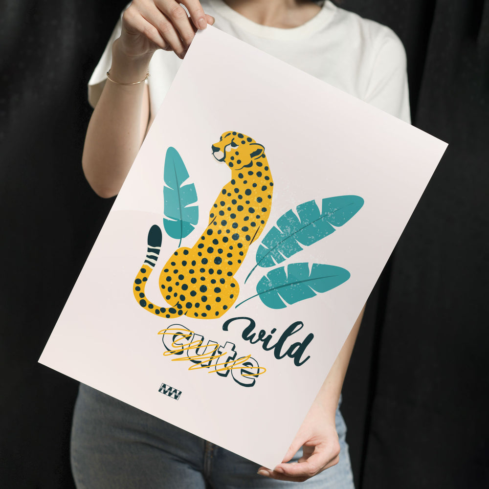 Wild Cute Cheetah Metal-Poster