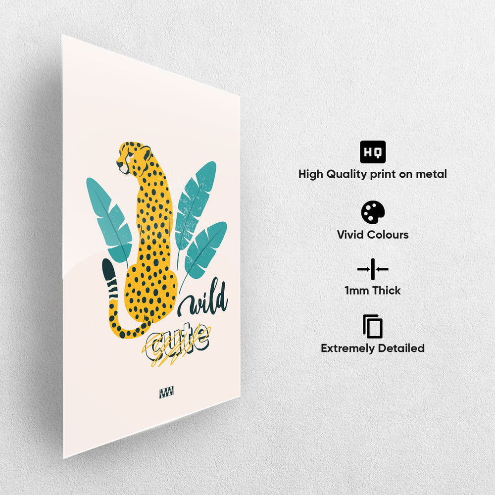 Wild Cute Cheetah Metal-Poster
