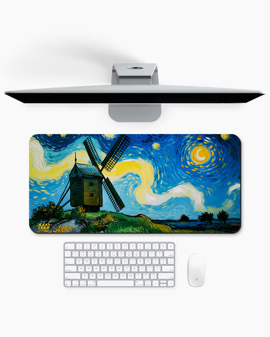 Windmill Under the Painted Sky DeskMat