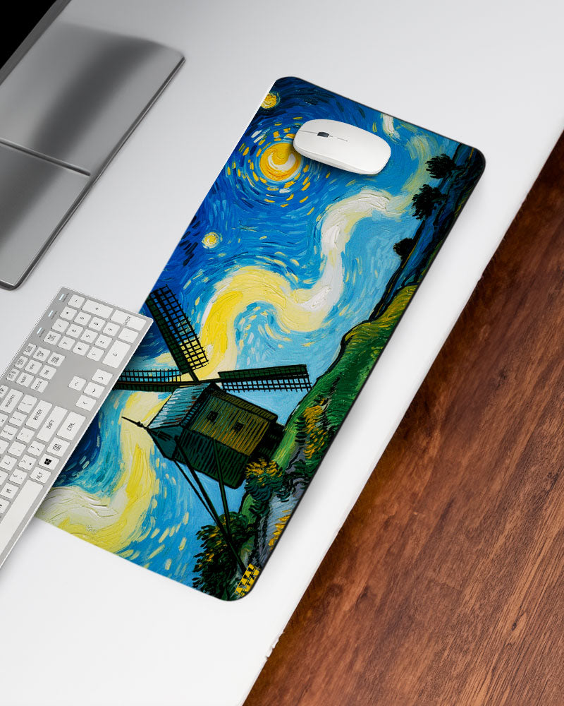 Windmill Under the Painted Sky DeskMat