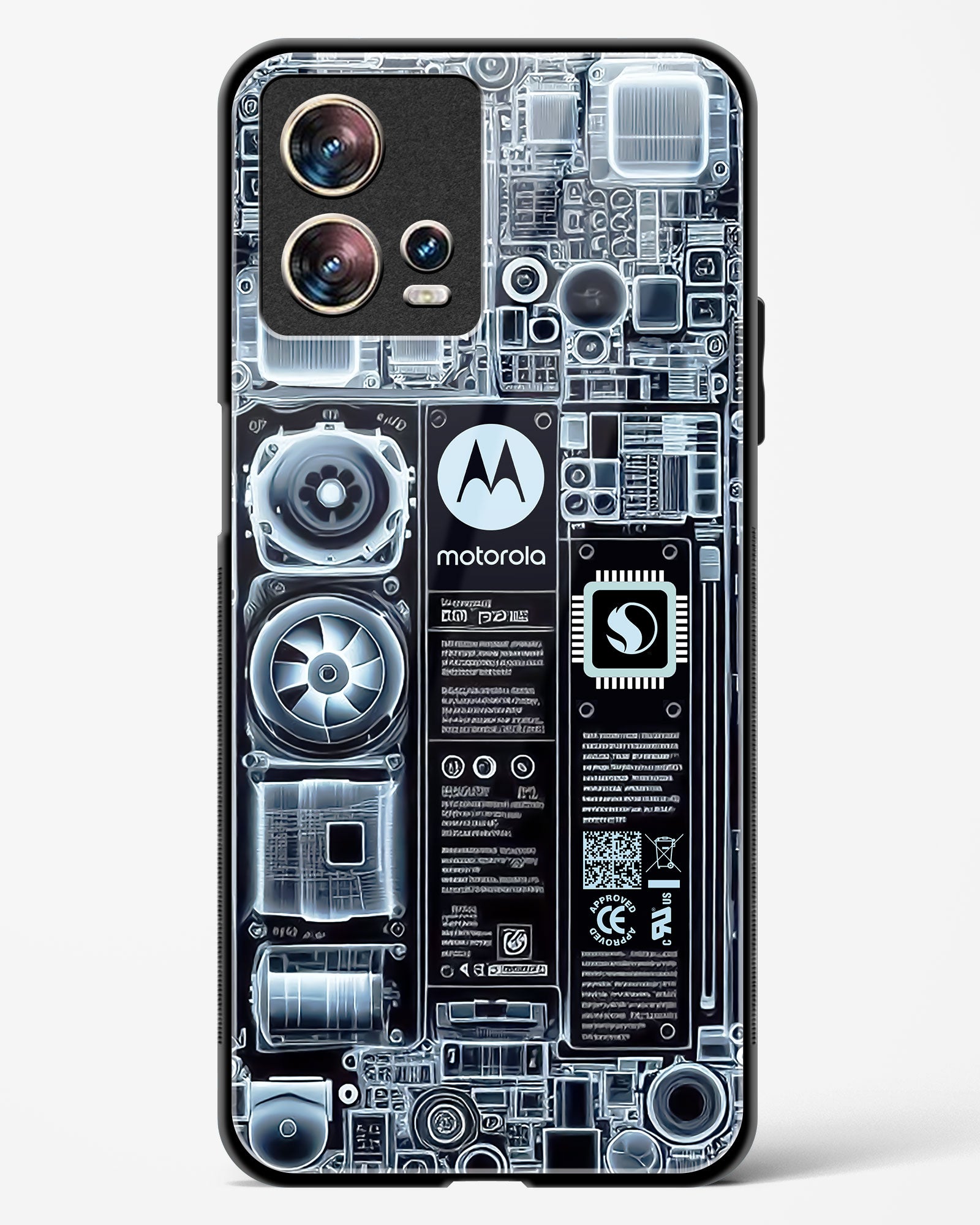 X-ray Vision Circuit Glass Phone Case-Motorola Edge 30 Fusion