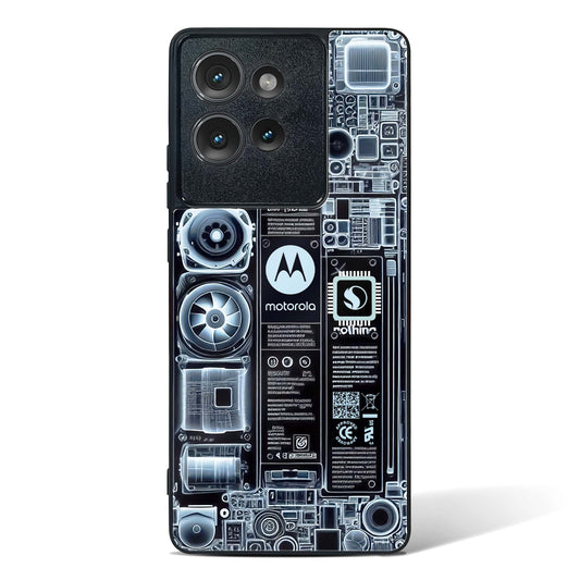 X-ray Vision Circuit Glass Phone Case-Motorola Edge 50