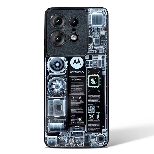X-ray Vision Circuit Glass Phone Case-Motorola Edge 50 Pro