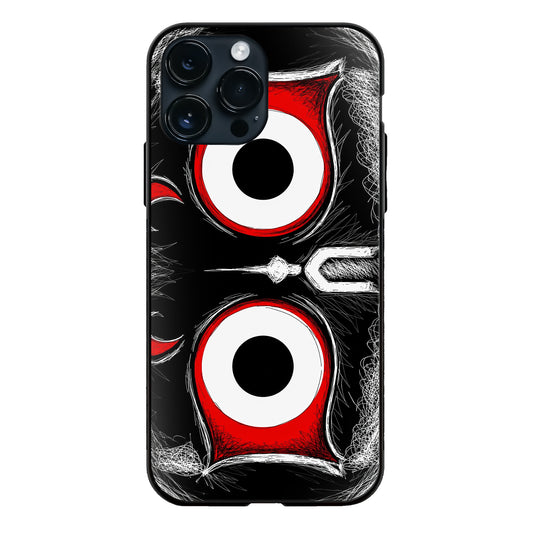 God Jagannath Closeup Eyes Red White Sketch Black Glass Case