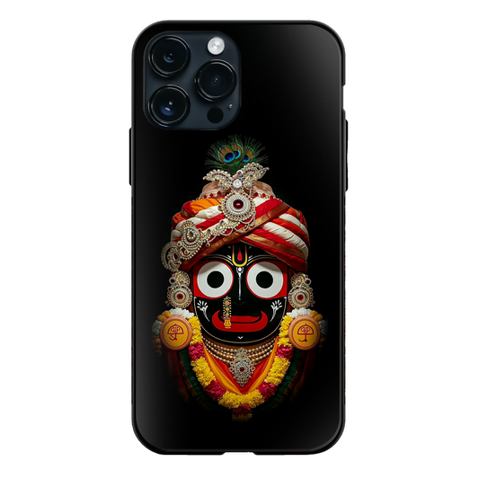 God Jagannath Decorated Face Dark Glass Case