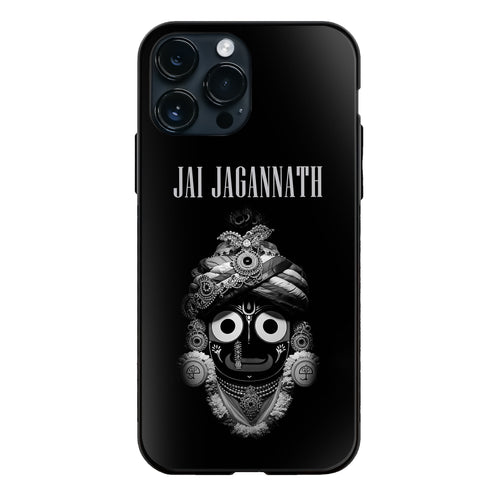 God Jagannath Jai Jagannath Black White Decorated Face glass phone case
