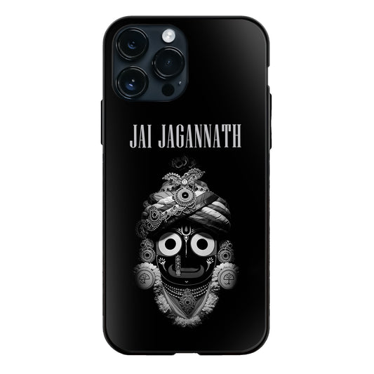 God Jagannath Jai Jagannath Black White Decorated Face Glass Case