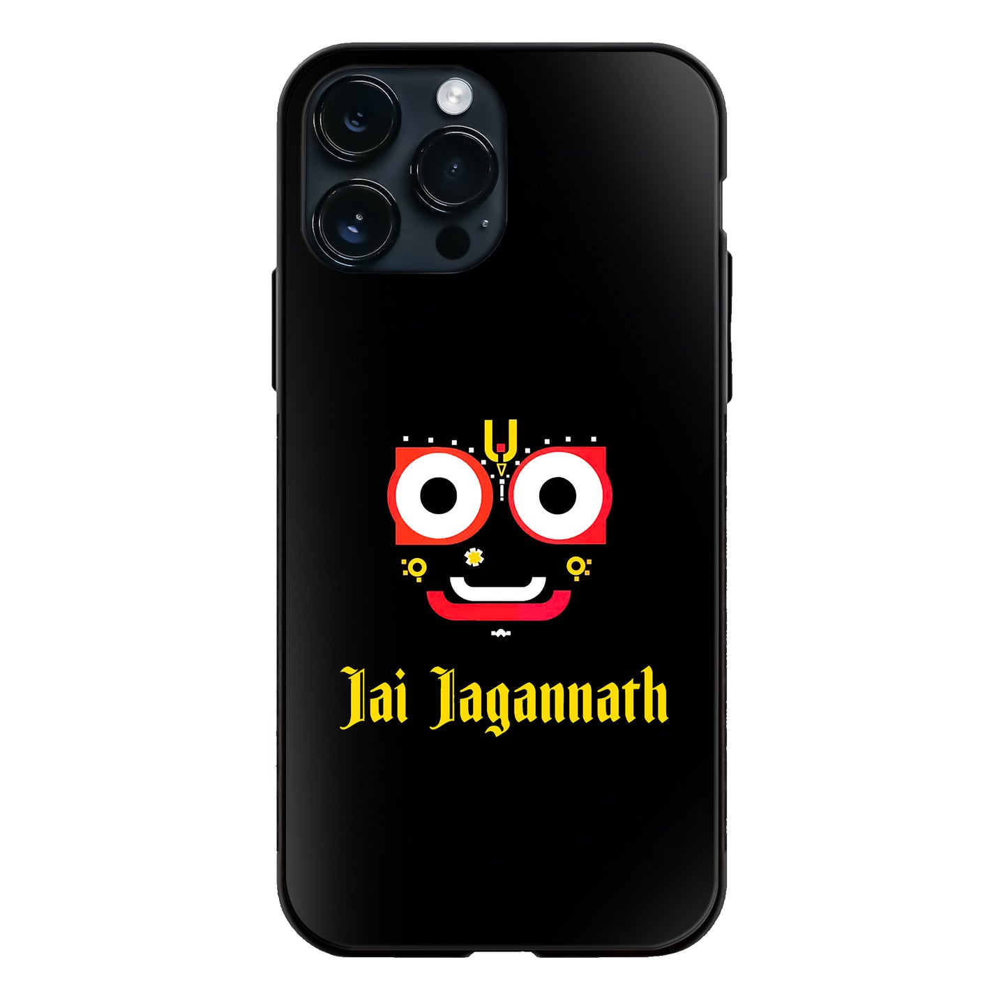 God Jagannath Jai Jagannath Flat Art Black Glass Case