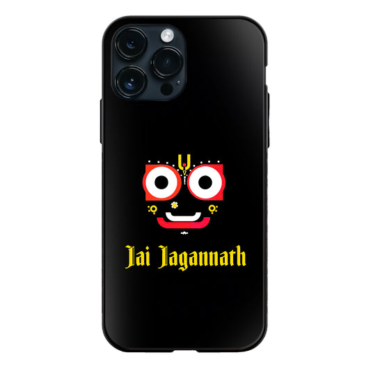 God Jagannath Jai Jagannath Flat Art Black Glass Case