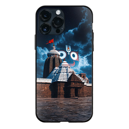 God Jagannath Puri Temple Night Sky Clouds Glass Case