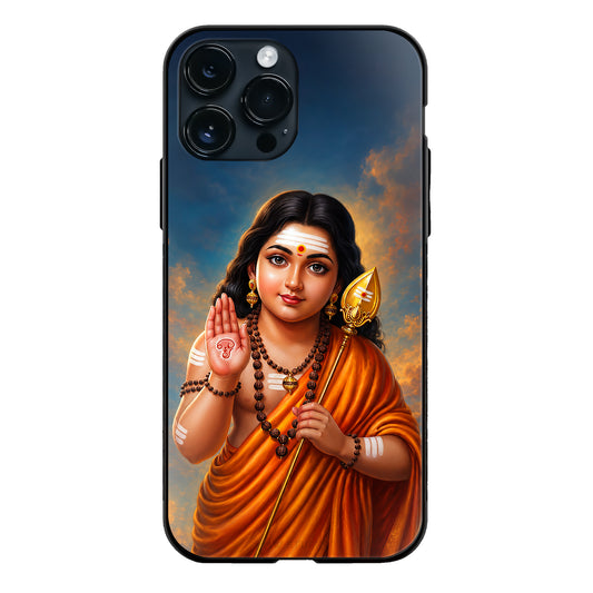 God Murugan Young Form Vel Blessing Hand Om Glass Case