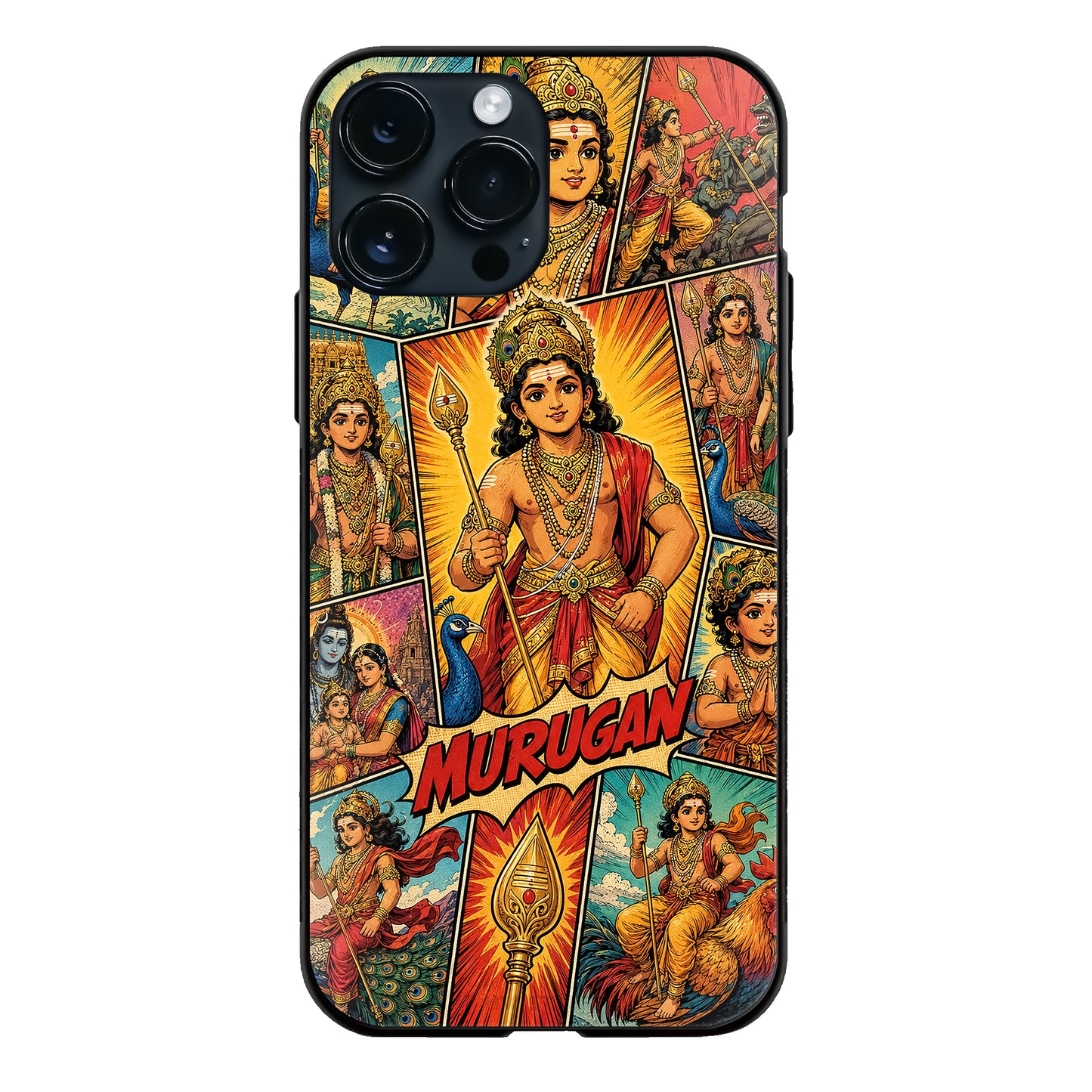 Lord Murugan Comic Art Premium Glass Case