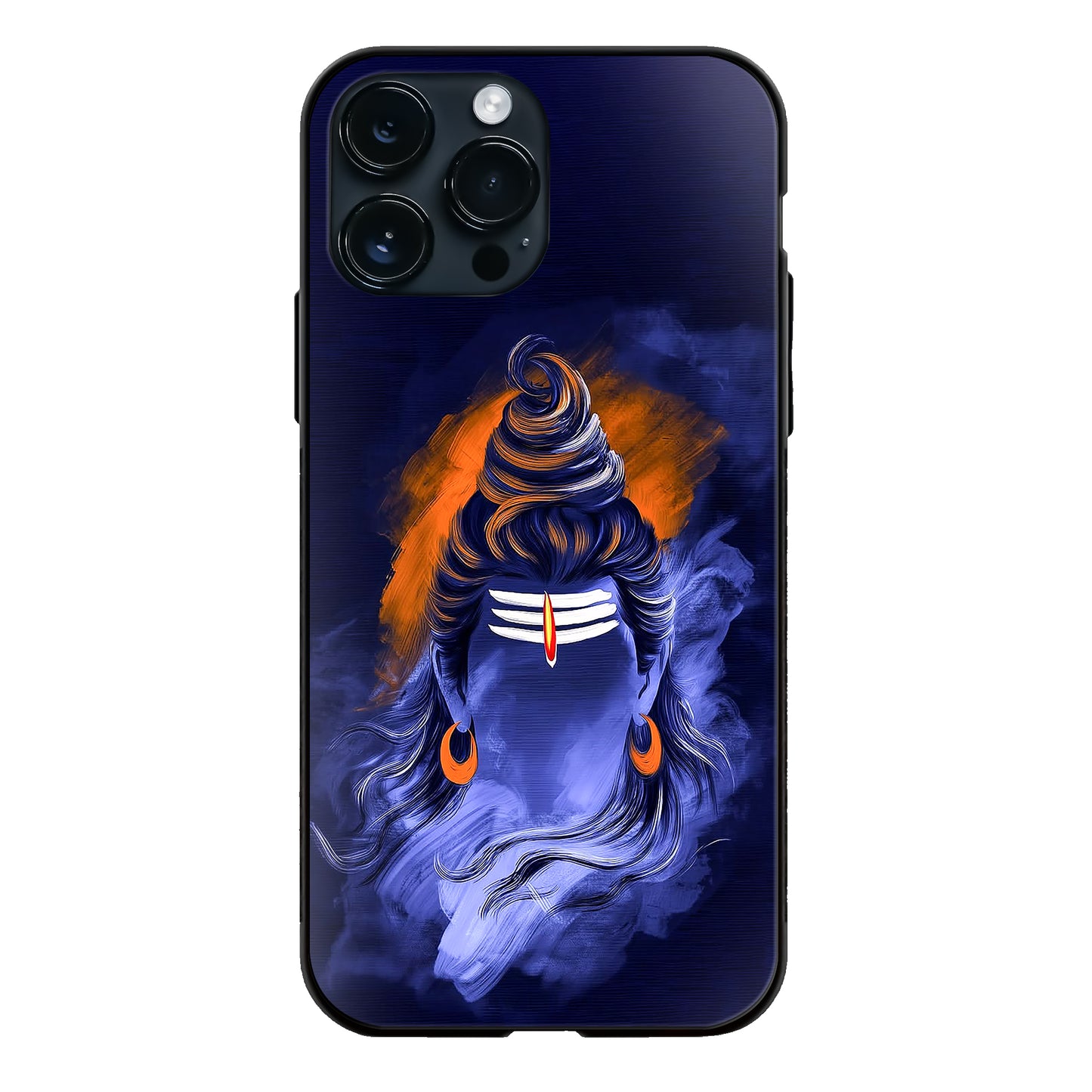 God Shiva Back View Jata Tilak Blue Art Glass Case