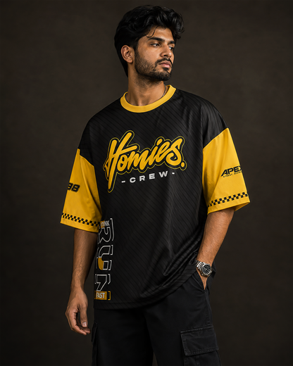 Homies Crew Retro Racing Oversized Streetwear T-Shirt