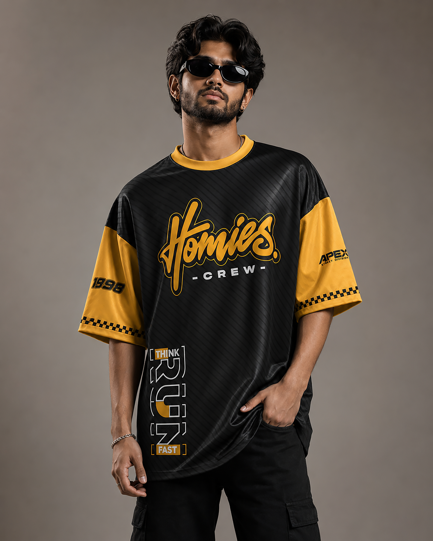 Homies Crew Retro Racing Oversized Streetwear T-Shirt