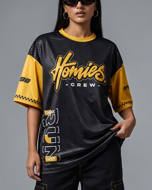 Homies Crew Retro Racing Oversized Streetwear Jersey