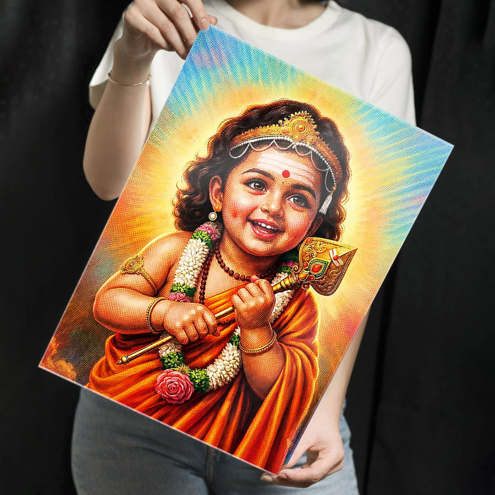 Bala Murugan Divine Blessings Metal-Poster | Lord Murugan Wall Decor