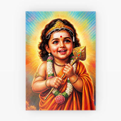 Bala Murugan Divine Blessings Metal-Poster | Lord Murugan Wall Decor