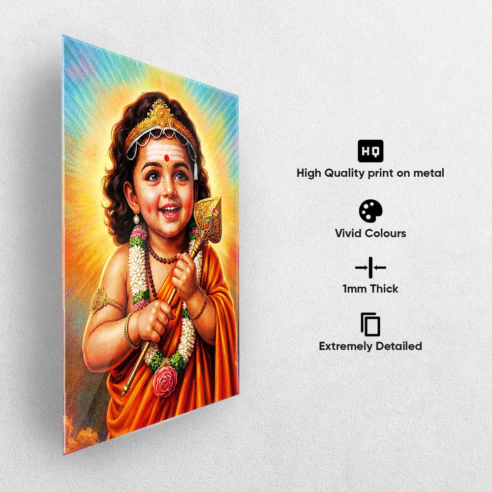 Bala Murugan Divine Blessings Metal-Poster | Lord Murugan Wall Decor