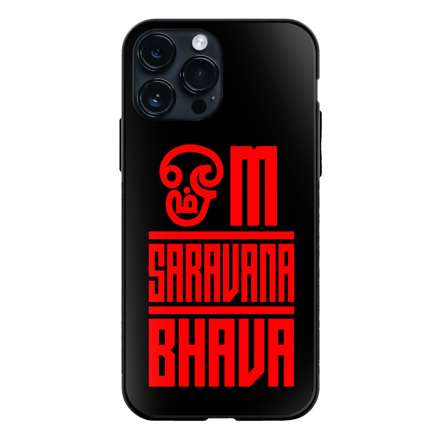 Om Saravana Bhava Typography Style glass phone case