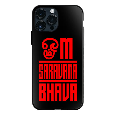 Om Saravana Bhava Typography Style Glass Case